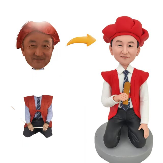 還暦祝い 誕生日プレゼント 男性 父 お父さん オーダーメイド 似顔絵 人形  写真から 肖像画 フィギュア 父の日 長寿のお祝