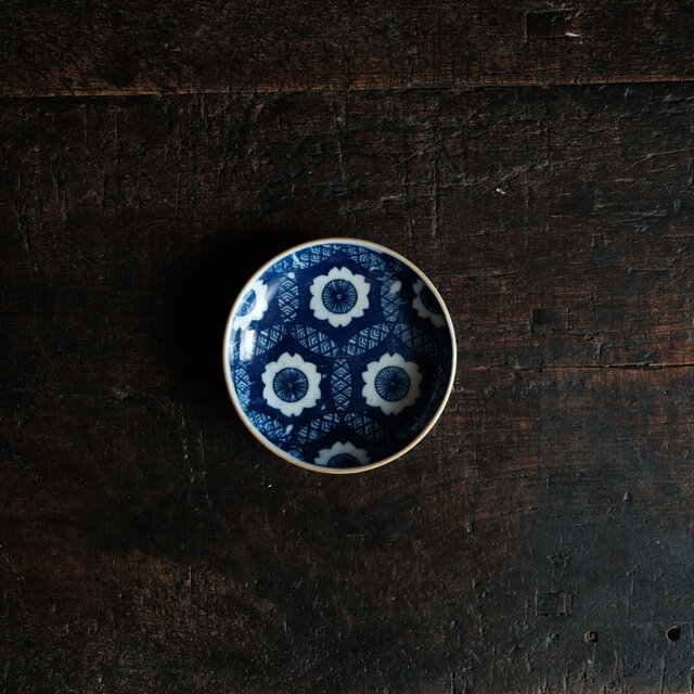 桜の文様◆味のある印判手。印判小皿　骨董・antiques　古道具　古民家　丁寧な暮らしに。明治期〜大正期