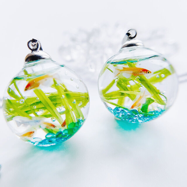 めだかのガラスドーム 金魚鉢 summer ロングネックレスのコピー