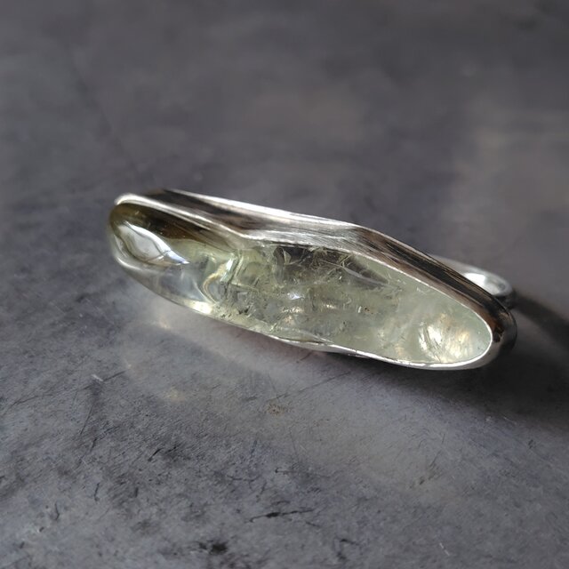 グリーンアメジストダブルフィンガーシルバーリング