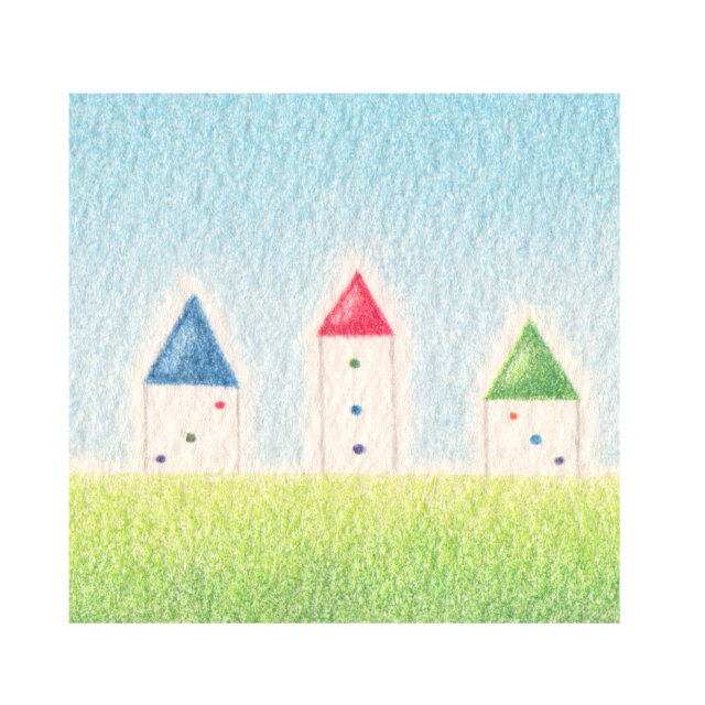 色鉛筆画（ 原画 ）。「 風に吹かれて 」 | iichi 日々の暮らしを