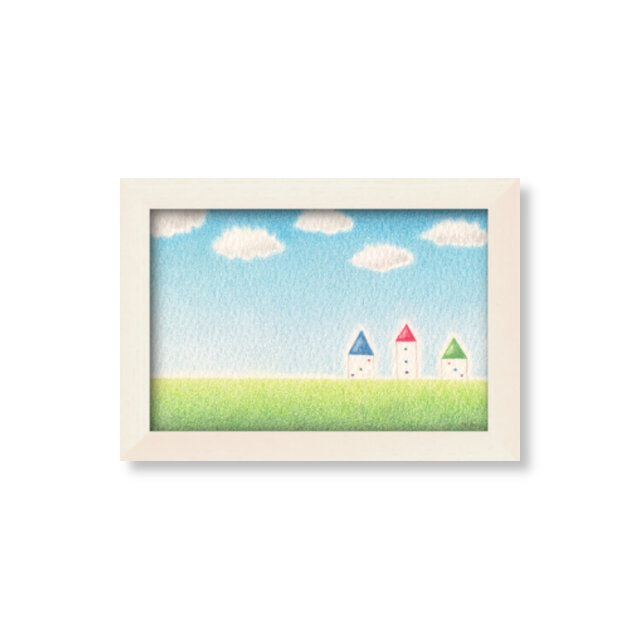 色鉛筆画（ 原画 ）。「 風に吹かれて 」 | iichi 日々の暮らしを