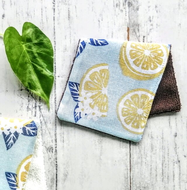 レモン　ハーフハンカチ　ハンカチタオル　名入れ