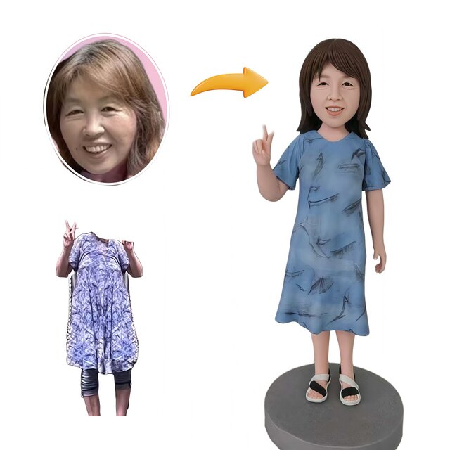 還暦祝い 誕生日プレゼント 女性 母 お母さん オーダーメイド 似顔絵 人形  写真から 肖像画 フィギュア 母の日 長寿のお祝