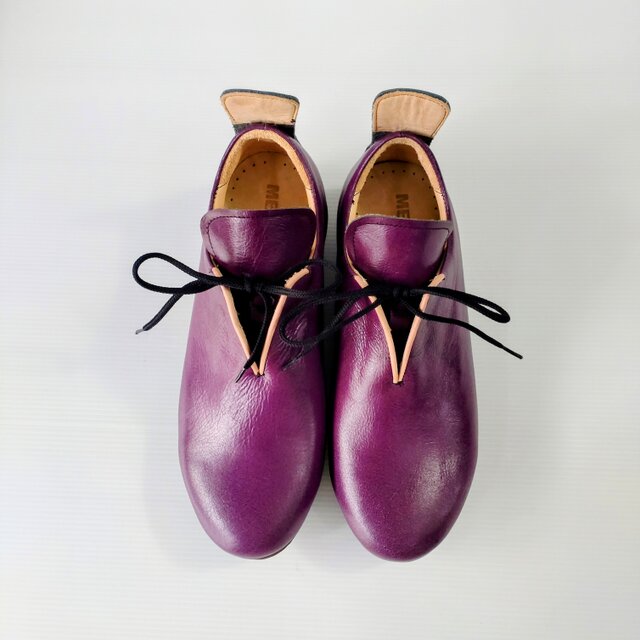 おしゃれなオリジナルデザインのスリッポン　パープルカラー限定色　無料サイズ調整