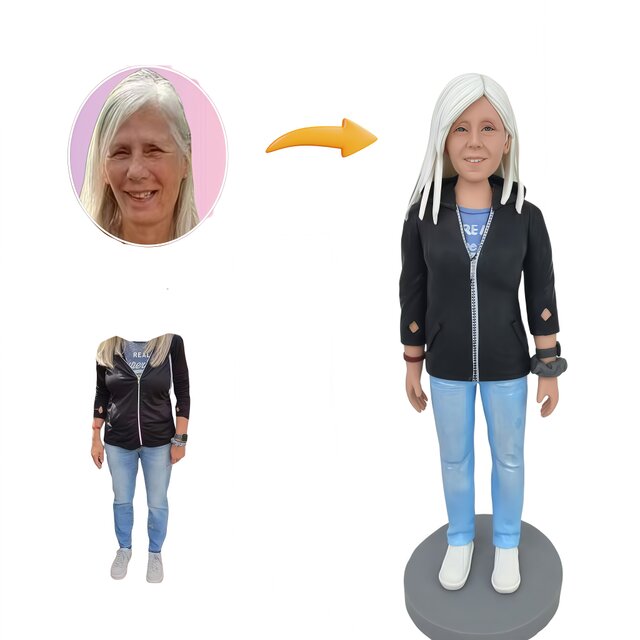 還暦祝い 誕生日プレゼント 女性 母 お母さん オーダーメイド 似顔絵 人形  写真から 肖像画 フィギュア 母の日 長寿のお祝