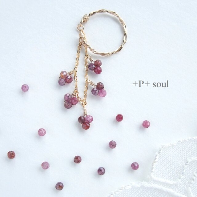 14kgf 木苺ルビーイヤーカフ (片耳) 【RB-600EC】