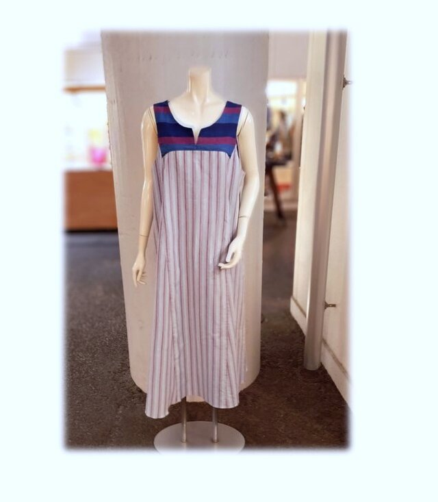 462　１点物　テントラインワンピース　ジャンパースカート　浴衣リメイク　大きいサイズ　コットン