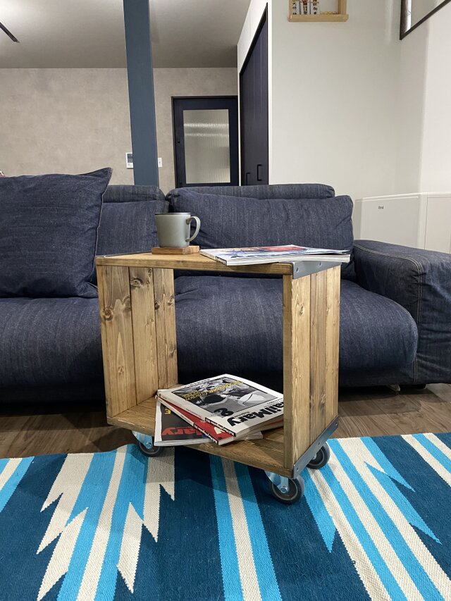 キャスター付き アイアンラック 植物棚 コーヒーテーブル マガジン