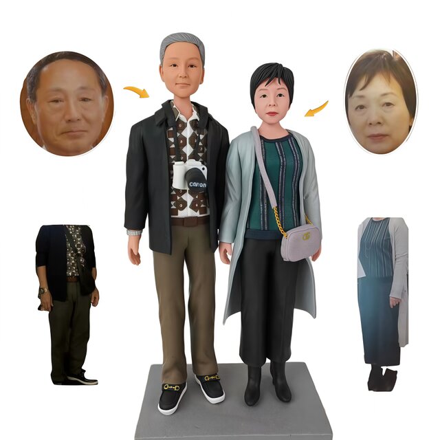 両親贈呈品 オーダーメイド 似顔絵 人形 両親 結婚記念日 夫婦 写真から プレゼント フィギュア | 両親 旅行 プレゼント