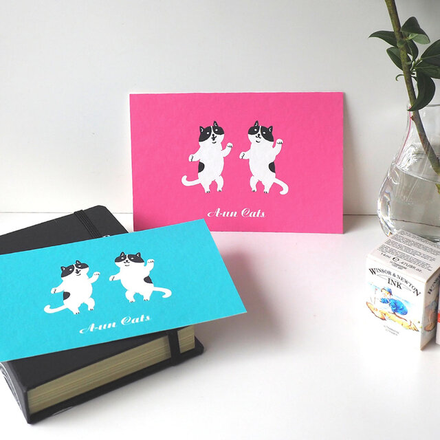 用途選べるポストカード【阿吽ねこ】4枚セット | iichi 日々の暮らし