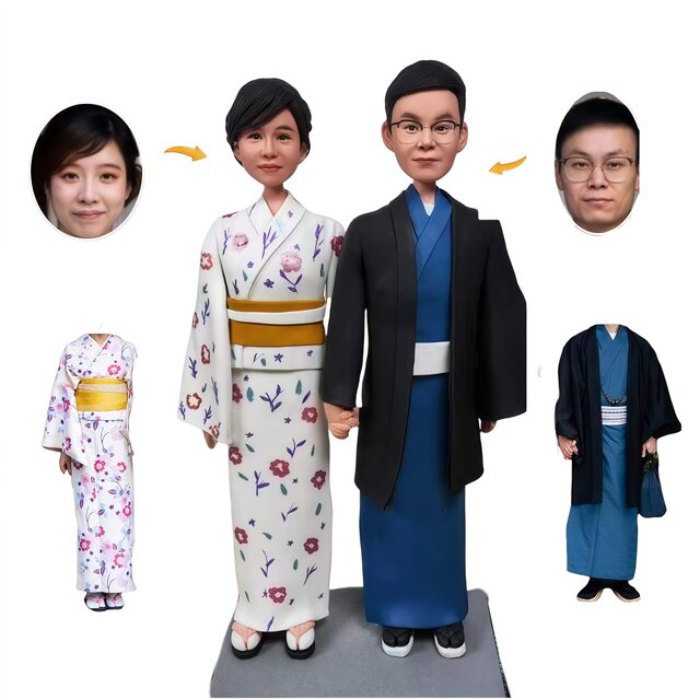 オーダーメイド 似顔絵 フィギュア カップル 両親|写真 から