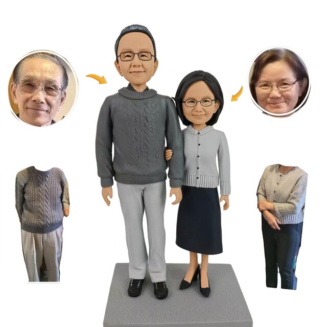 両親贈呈品 オーダーメイド 似顔絵 人形 両親 結婚記念日 夫婦 写真から プレゼント フィギュア | 両親 旅行 プレゼント