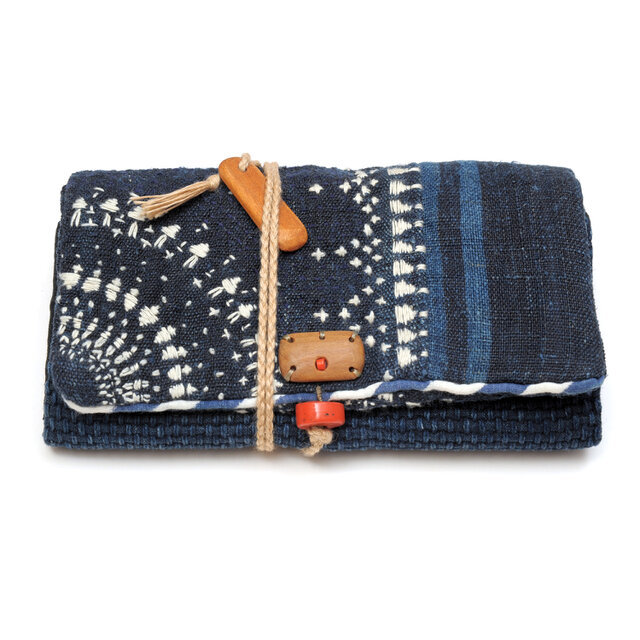 カンタと大麻布の蛇腹式小物入れ