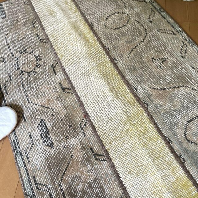 64×138 イエローライン パッチワーク ボタニカル トルコ