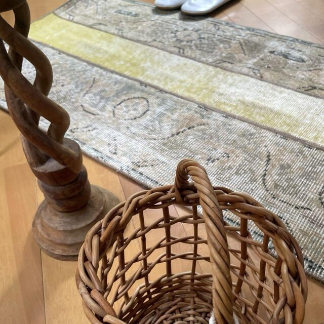 64×138 イエローライン パッチワーク ボタニカル トルコ