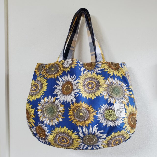普段使いのマチたっぷりトートバッグ ヒマワリ