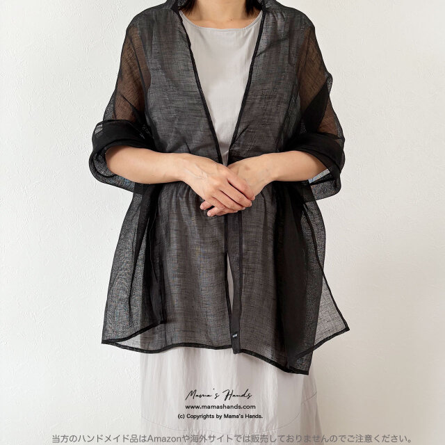 残少⭐️5点売れました⭐️ 透け感が美しい ブラック メッシュ リネン