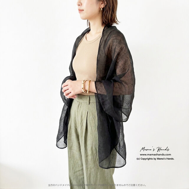 残少⭐️6点売れました⭐️ 透け感が美しい ブラック メッシュ リネン
