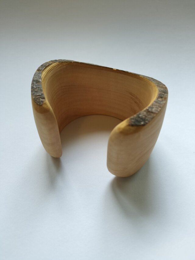 ウッドバングル　MO 01-OP　樹皮のあるもみじ　