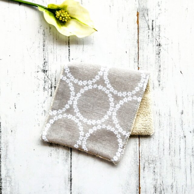 フラワーサークル　ハーフハンカチ　ハンカチタオル　コットン　マイクロファイバー　名入れ