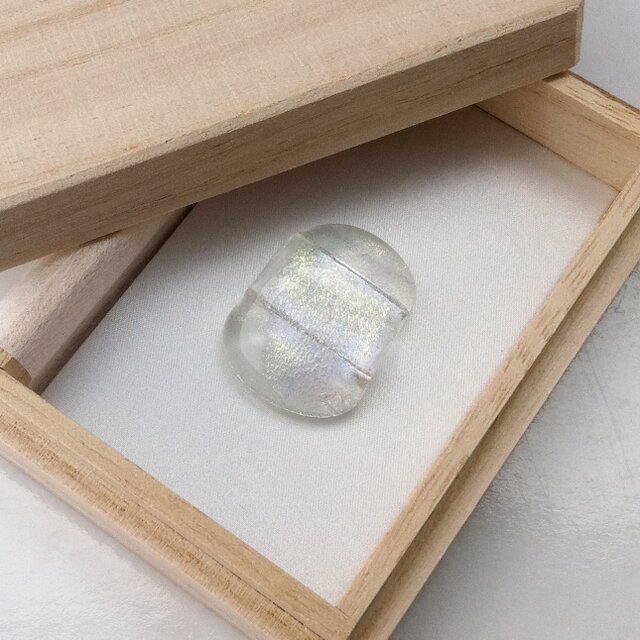 オーロラクリア　ガラス帯留