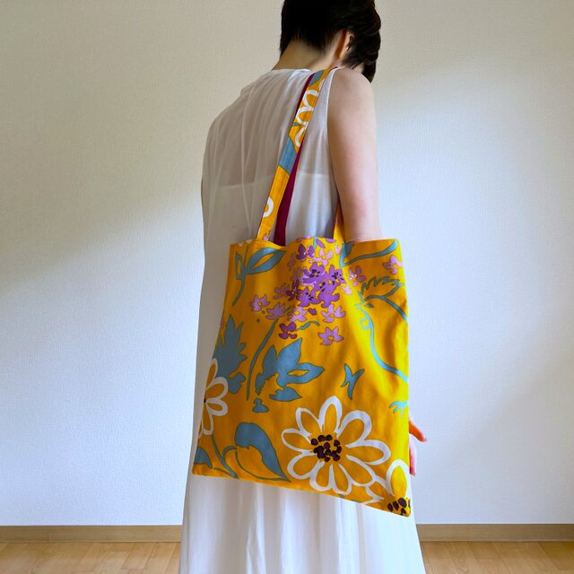 ラフバッグレギュラーサイズ　 黄色い庭（ニワトリ親分）