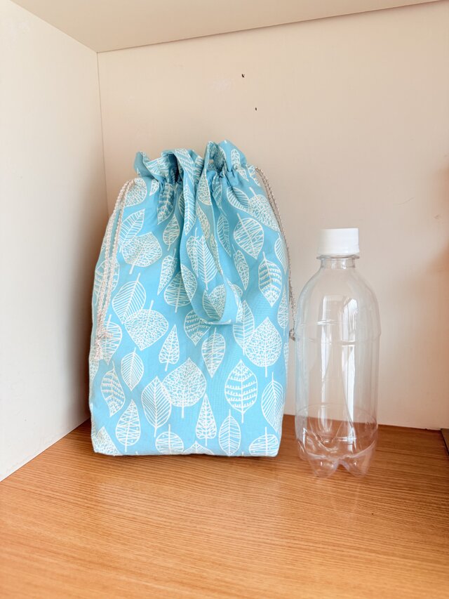 保温保冷シート付き巾着型エコバッグ（リーフ）