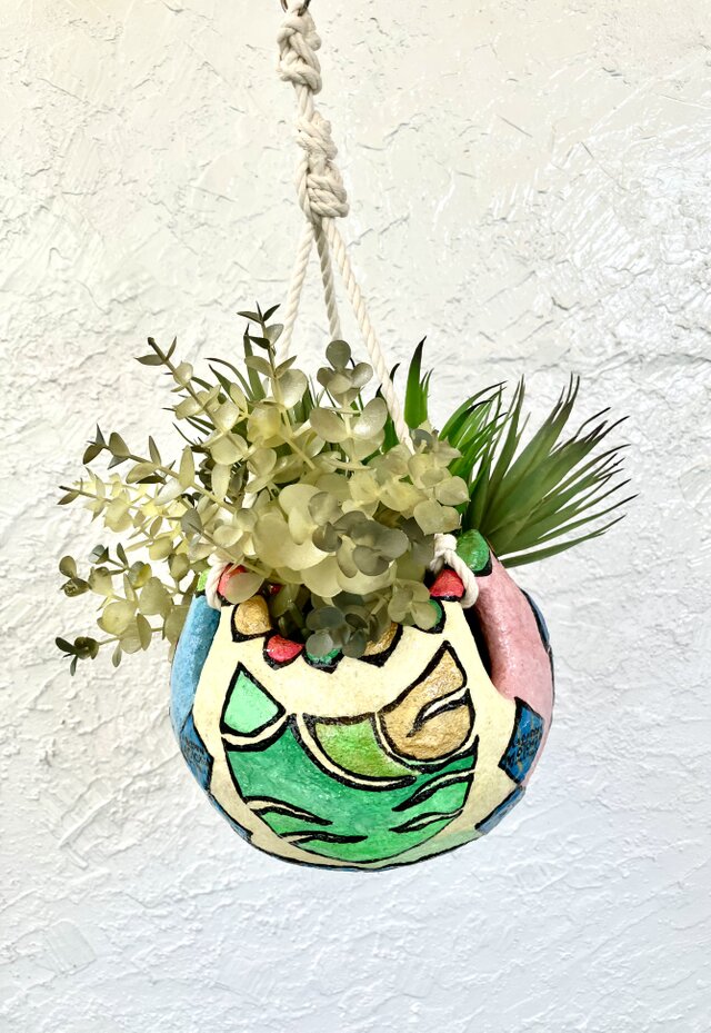 ︎ 天井ぶら下げる プランター 猫 猫プランターオブジェ手作り