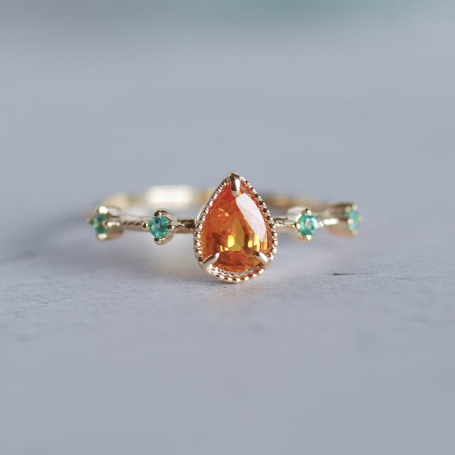 ビタミンカラーサファイア＆エメラルド リング / K10YG【1点限り】