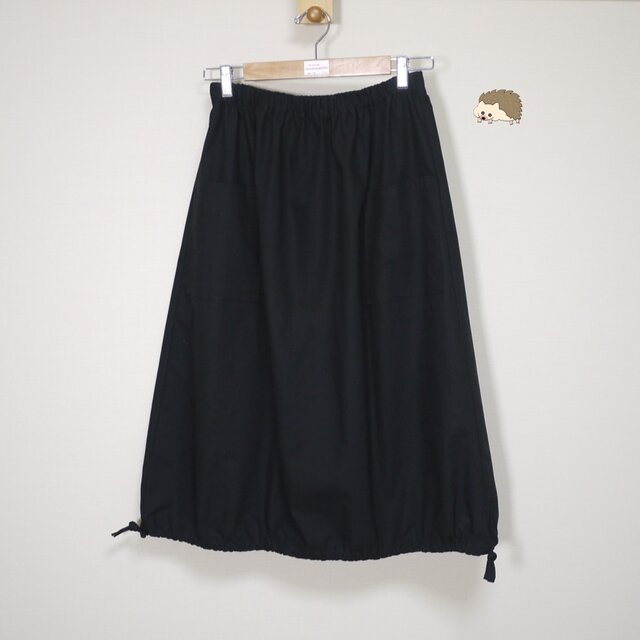 【リップクロス】ループスカート◆ブラック◆フリーサイズ（コットン100％）