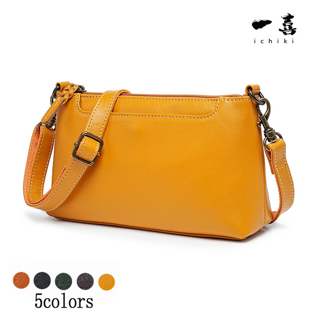 高品質 本革 サコッシュ ポシェット ショルダーバッグ  斜めがけ  軽量  ミニショルダー レトロ キャメル W13