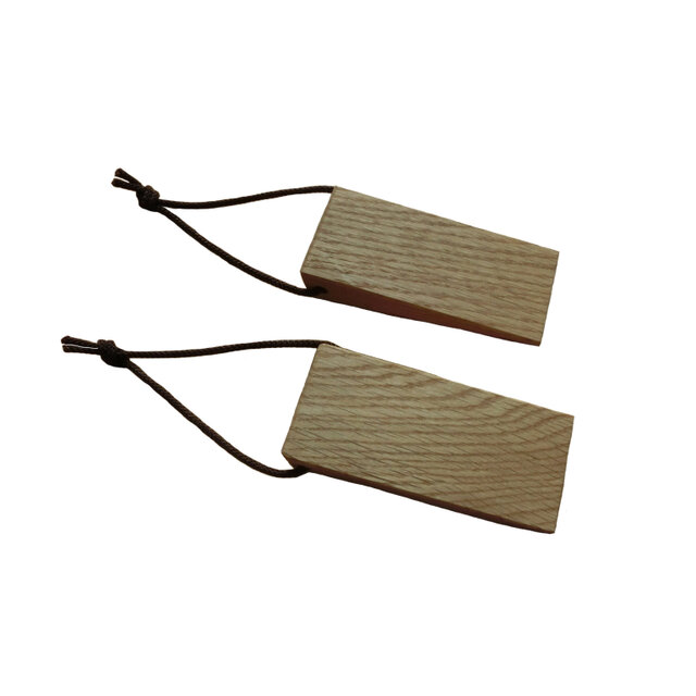 ナチュラル Nas23 木製 ドアストッパー ドア止め ミニ 天然杢楢無垢材 2こセット