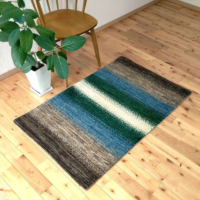 【秋のお試しキャンペーン】天然ラグ　ガゼニラハット　玄関　91×60 藍色ブルー 夏は涼しく冬は暖かい天然ラグ ガゼニラハット COLOR Ver, 120x78cm