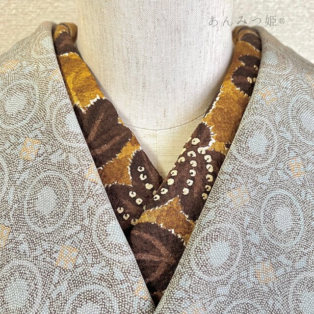 正絹の半衿 樹葉