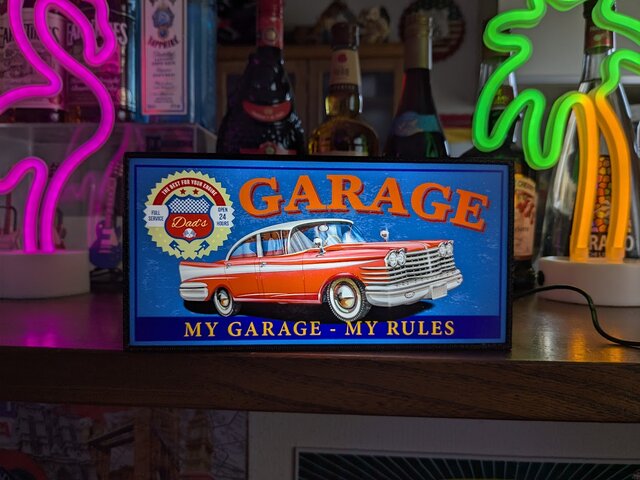 ヴィンテージ レトロ ゴールド ガレージ カフェ ミッドセンチュリー ロカビリー ガレージ アメ車 ロカビリー アメリカンレトロ 店舗 自宅 ミニチュア