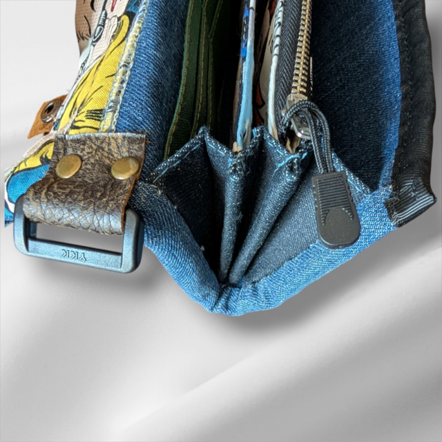 デニムリメイクwallet upcyclewallet デニムリメイク×アメコミ | iichi 日々の暮らしを
