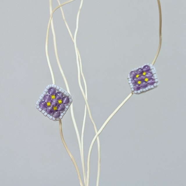 monolog 蕾ピアス&イヤリング A(アメジスト)