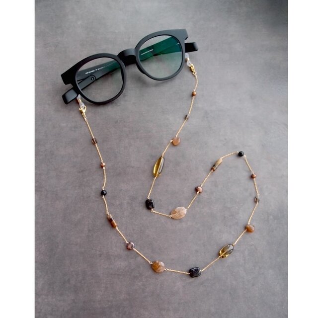 K14gf × Brown／2way Necklace グラスコード ネックレス兼用（眼鏡ホルダー）