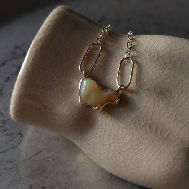 オパールシルバーネックレス