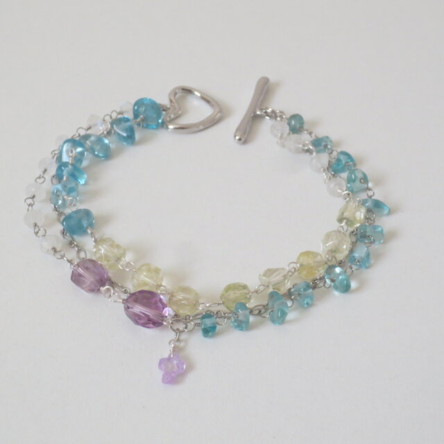 アメジスト＆アパタイト　ブレスレット