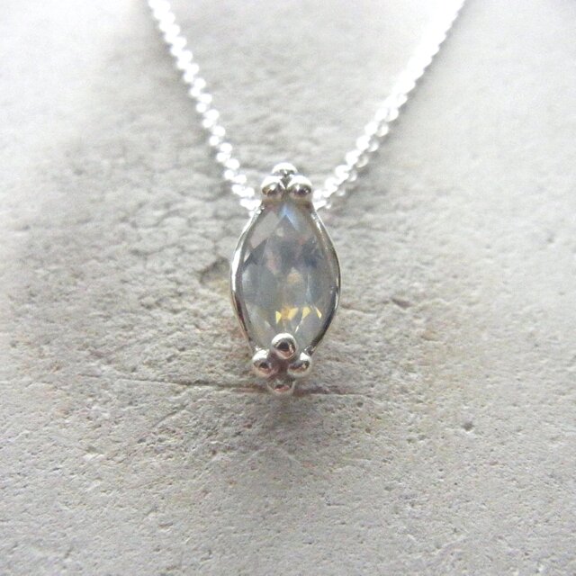 【SALE】Marquise cut Labradorite Necklace  / アンデシンラブラドライト,SV925