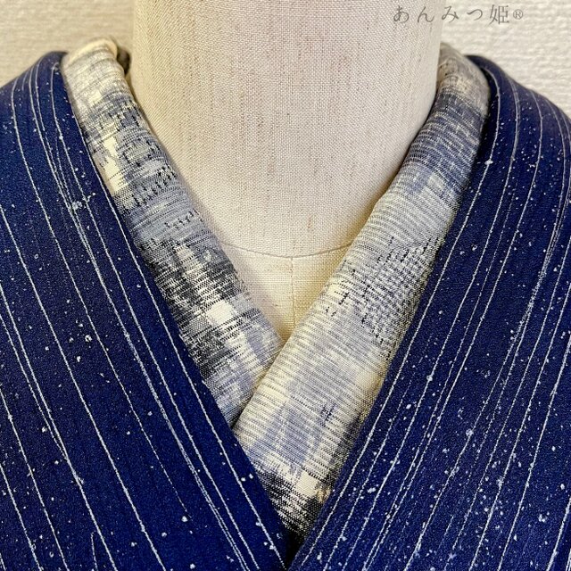 十日町紬の半衿  無彩色