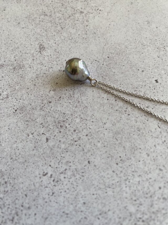 Silver925 Vintage baroque drop pearls ヴィンテージバロックパール