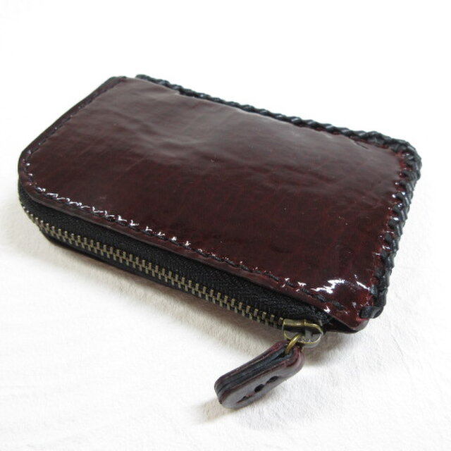 《牛革》スリムフラットタイプ・Ｌ字ファスナー・コインケース・0031