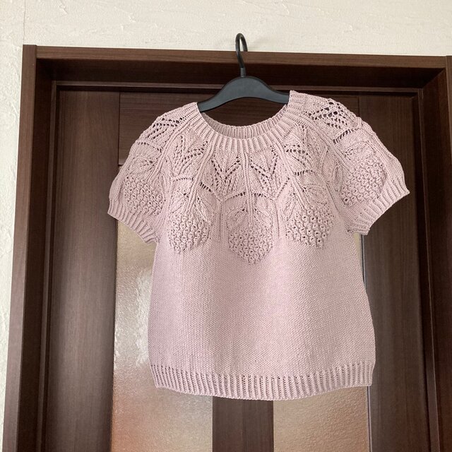 紫陽花のレーシーニット　＊くすみピンク＊