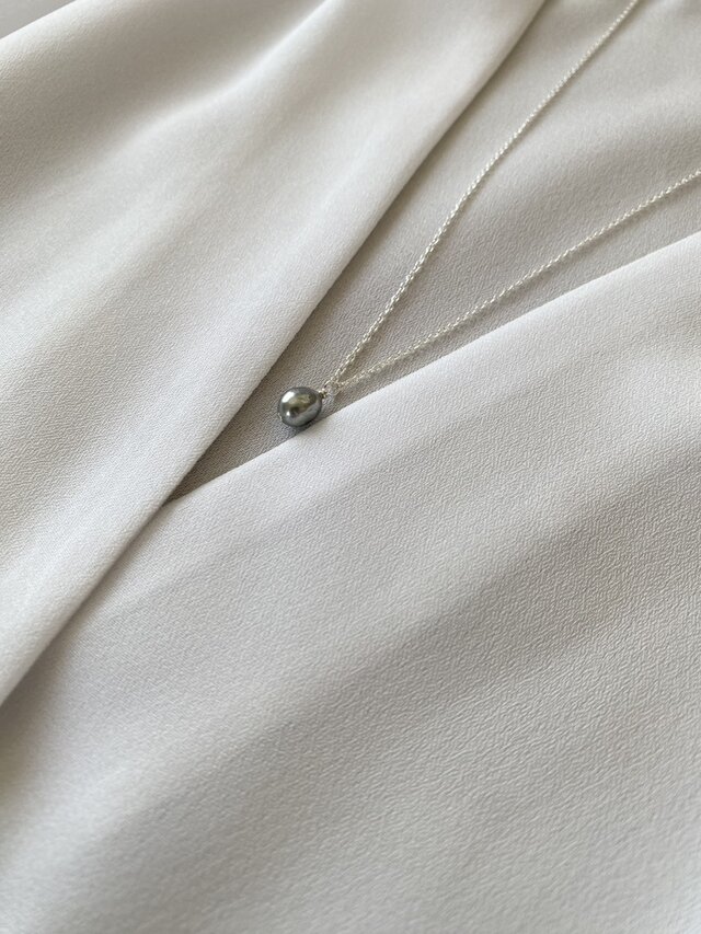 Silver925 Vintage baroque drop pearls ヴィンテージバロックパールネックレス45ｃｍ