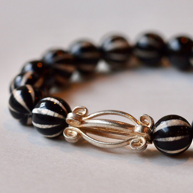 Watermelon-Black Silver　アゲート／ブレスレット