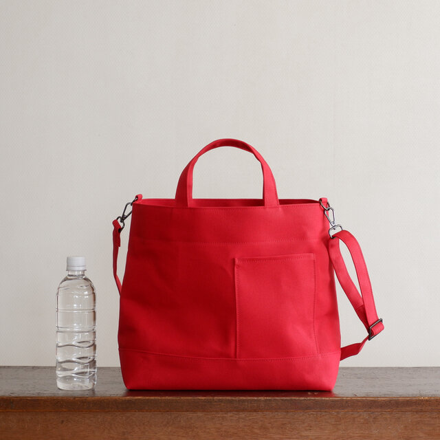 2wayプランプトート 赤 / 8号帆布 | iichi 日々の暮らしを心地よくする
