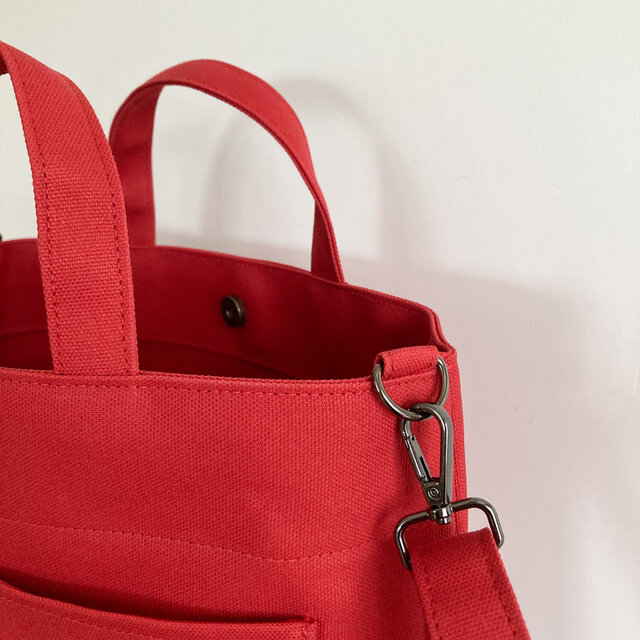 2wayプランプトート 赤 / 8号帆布 | iichi 日々の暮らしを心地よくする